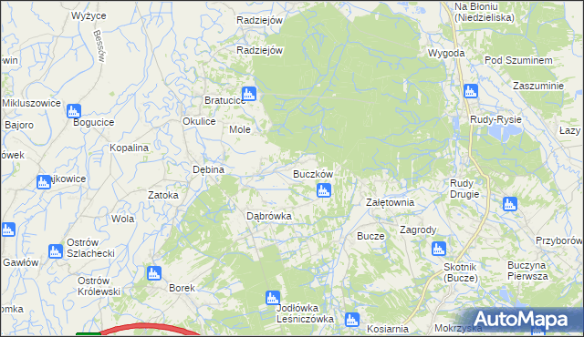 mapa Buczków gmina Rzezawa, Buczków gmina Rzezawa na mapie Targeo
