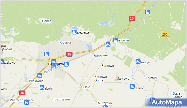 mapa Buczkowo gmina Gniewkowo, Buczkowo gmina Gniewkowo na mapie Targeo