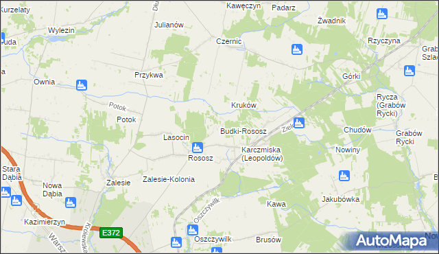 mapa Budki-Rososz, Budki-Rososz na mapie Targeo