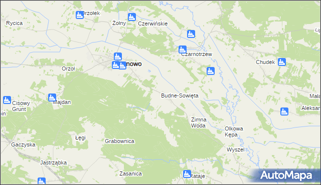 mapa Budne-Sowięta, Budne-Sowięta na mapie Targeo