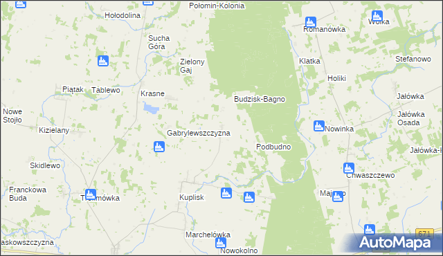 mapa Budno gmina Janów, Budno gmina Janów na mapie Targeo