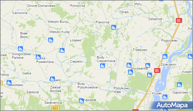 mapa Budy Ciepielińskie, Budy Ciepielińskie na mapie Targeo