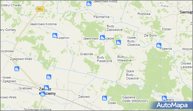 mapa Budy Piaseczne, Budy Piaseczne na mapie Targeo