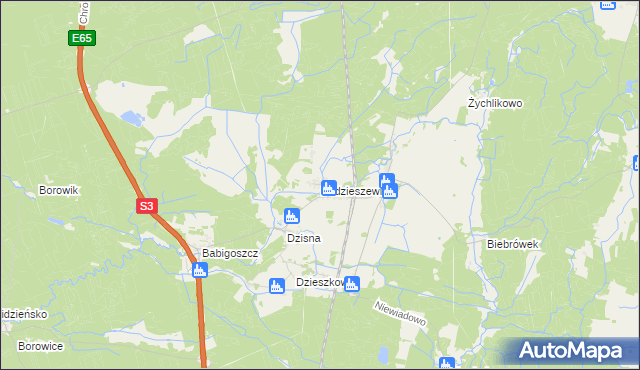 mapa Budzieszewice, Budzieszewice na mapie Targeo