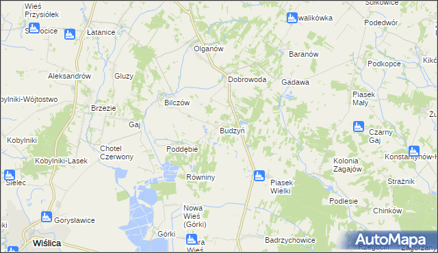 mapa Budzyń gmina Busko-Zdrój, Budzyń gmina Busko-Zdrój na mapie Targeo