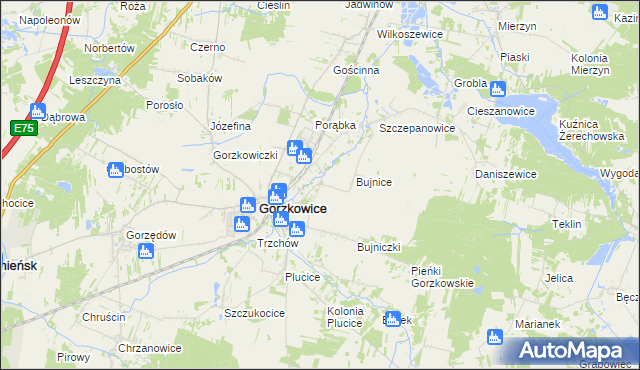 mapa Bujnice-Kolonia, Bujnice-Kolonia na mapie Targeo