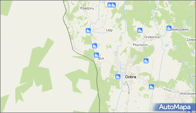 mapa Buk gmina Dobra (Szczecińska), Buk gmina Dobra (Szczecińska) na mapie Targeo