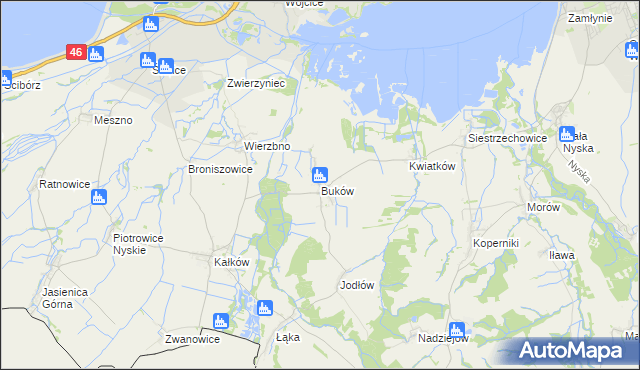 mapa Buków gmina Otmuchów, Buków gmina Otmuchów na mapie Targeo