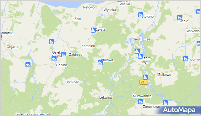 mapa Bukowa gmina Smołdzino, Bukowa gmina Smołdzino na mapie Targeo