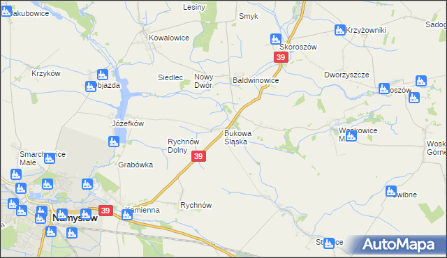 mapa Bukowa Śląska, Bukowa Śląska na mapie Targeo