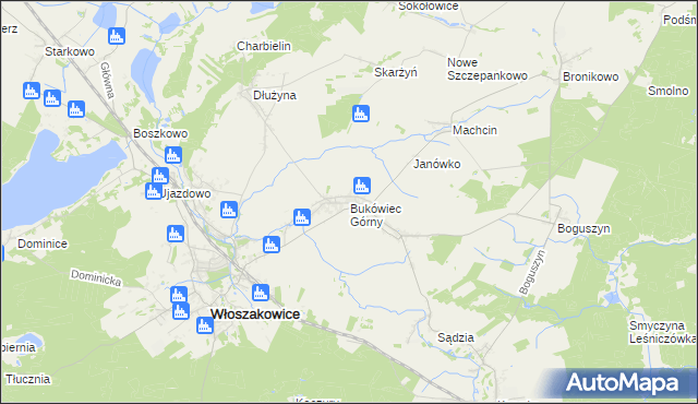 mapa Bukówiec Górny, Bukówiec Górny na mapie Targeo