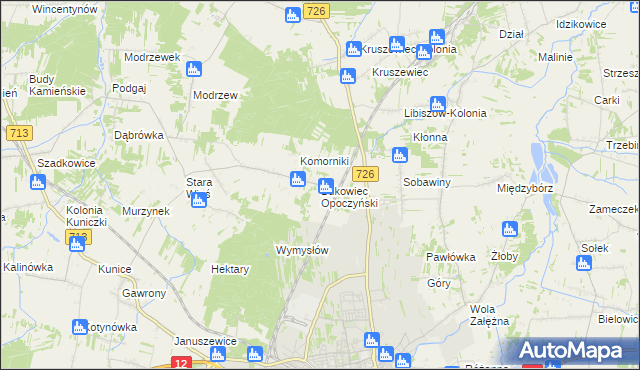 mapa Bukowiec Opoczyński, Bukowiec Opoczyński na mapie Targeo