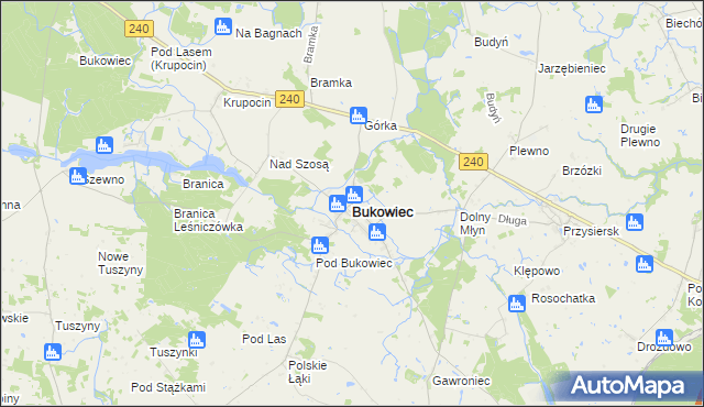 mapa Bukowiec powiat świecki, Bukowiec powiat świecki na mapie Targeo