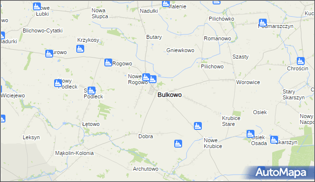 mapa Bulkowo, Bulkowo na mapie Targeo