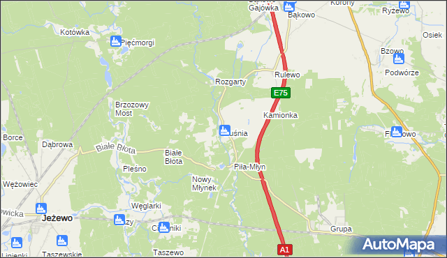 mapa Buśnia, Buśnia na mapie Targeo