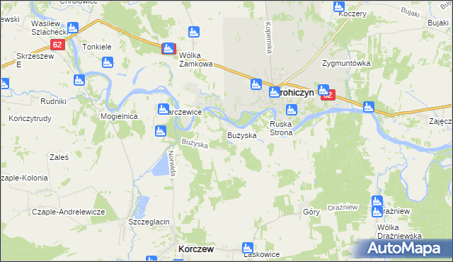 mapa Bużyska, Bużyska na mapie Targeo