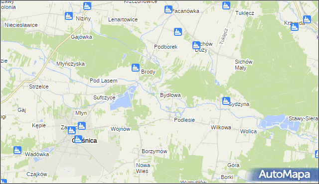 mapa Bydłowa, Bydłowa na mapie Targeo