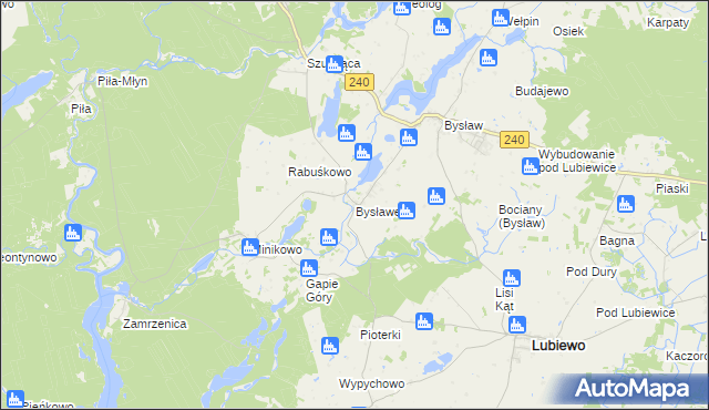 mapa Bysławek, Bysławek na mapie Targeo