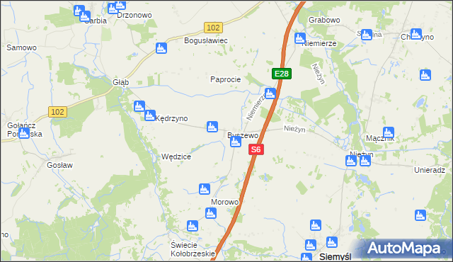 mapa Byszewo gmina Siemyśl, Byszewo gmina Siemyśl na mapie Targeo