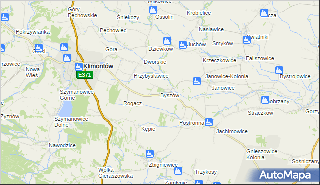 mapa Byszów, Byszów na mapie Targeo