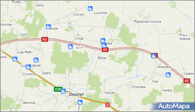 mapa Bzów, Bzów na mapie Targeo