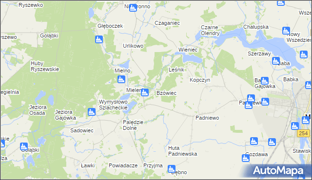 mapa Bzówiec, Bzówiec na mapie Targeo