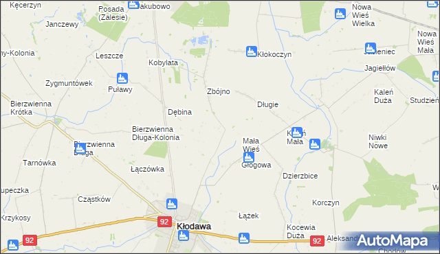 mapa Cegielnia gmina Kłodawa, Cegielnia gmina Kłodawa na mapie Targeo