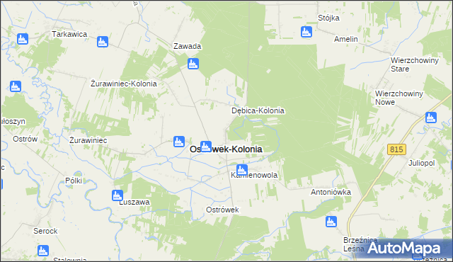 mapa Cegielnia gmina Ostrówek, Cegielnia gmina Ostrówek na mapie Targeo