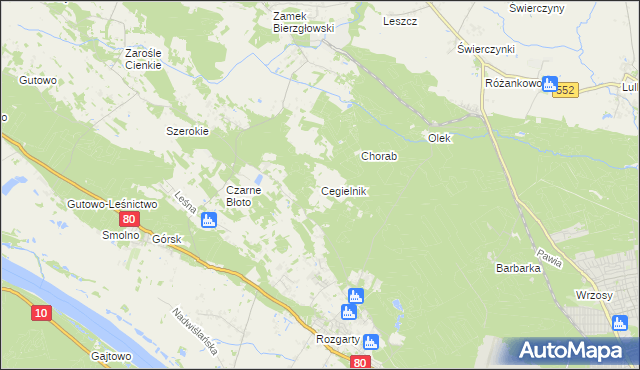 mapa Cegielnik, Cegielnik na mapie Targeo