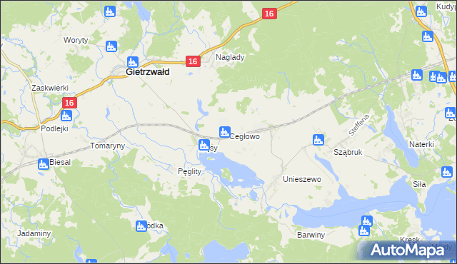 mapa Cegłowo, Cegłowo na mapie Targeo