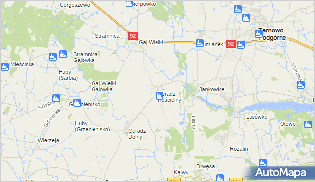 mapa Ceradz Kościelny, Ceradz Kościelny na mapie Targeo