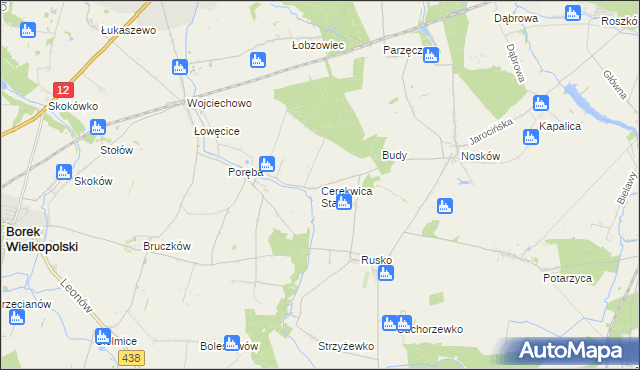 mapa Cerekwica Stara, Cerekwica Stara na mapie Targeo