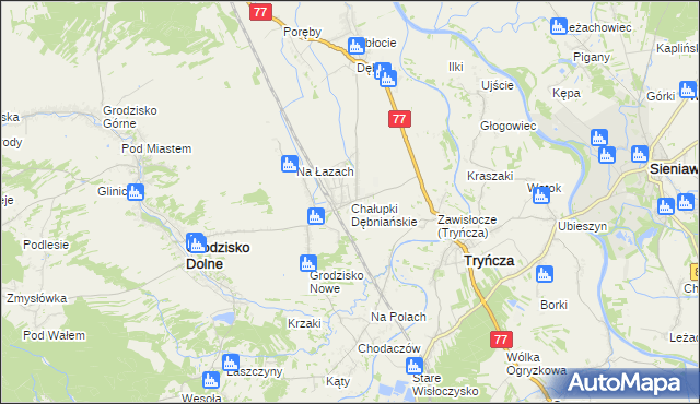 mapa Chałupki Dębniańskie, Chałupki Dębniańskie na mapie Targeo