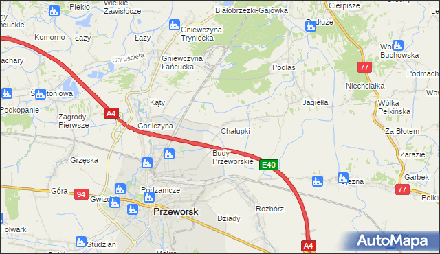 mapa Chałupki gmina Przeworsk, Chałupki gmina Przeworsk na mapie Targeo