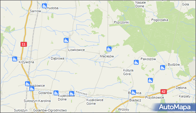 mapa Chałupska gmina Kluczbork, Chałupska gmina Kluczbork na mapie Targeo