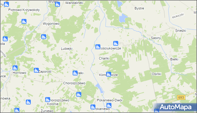 mapa Chańki, Chańki na mapie Targeo