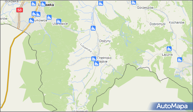 mapa Chełmsko Śląskie, Chełmsko Śląskie na mapie Targeo