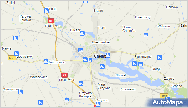 mapa Chełmża, Chełmża na mapie Targeo