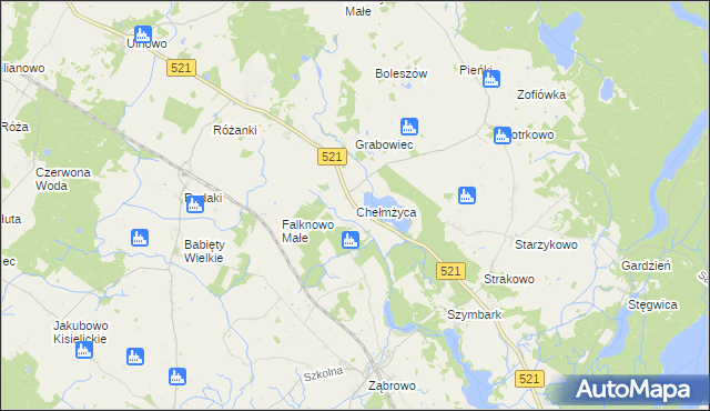 mapa Chełmżyca, Chełmżyca na mapie Targeo