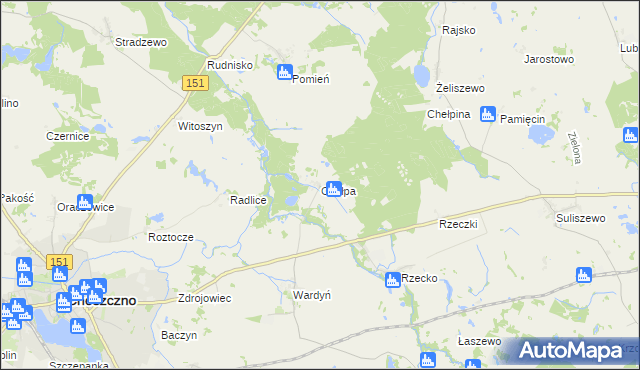 mapa Chełpa, Chełpa na mapie Targeo