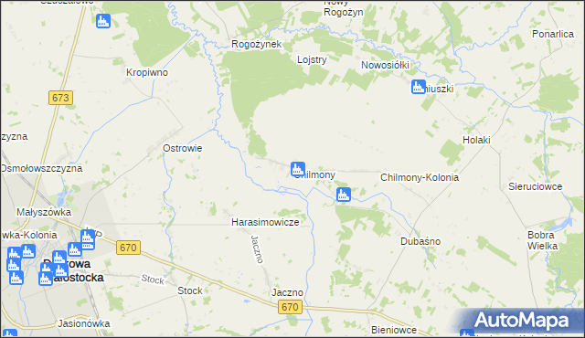mapa Chilmony, Chilmony na mapie Targeo