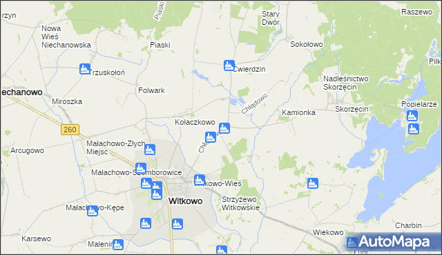 mapa Chłądowo, Chłądowo na mapie Targeo