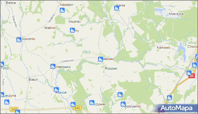 mapa Chlebowo gmina Stara Dąbrowa, Chlebowo gmina Stara Dąbrowa na mapie Targeo
