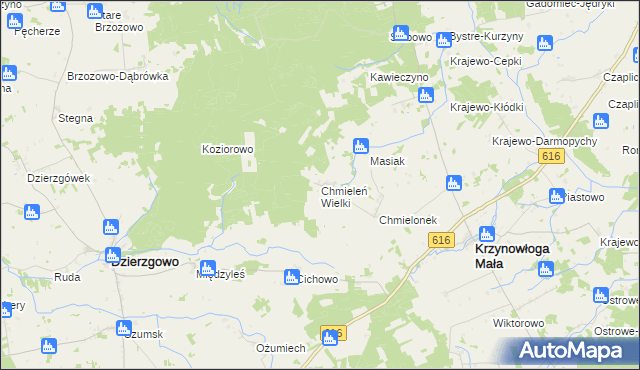 mapa Chmieleń Wielki, Chmieleń Wielki na mapie Targeo