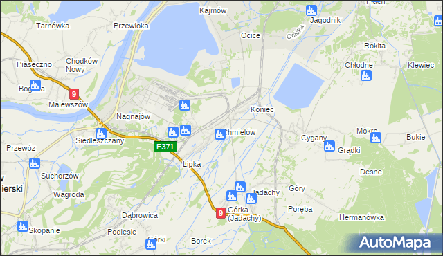 mapa Chmielów gmina Nowa Dęba, Chmielów gmina Nowa Dęba na mapie Targeo