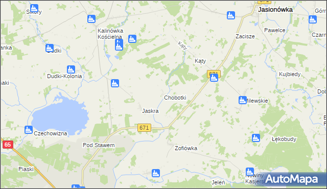 mapa Chobotki, Chobotki na mapie Targeo