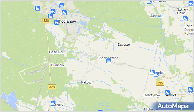 mapa Chocianowiec, Chocianowiec na mapie Targeo