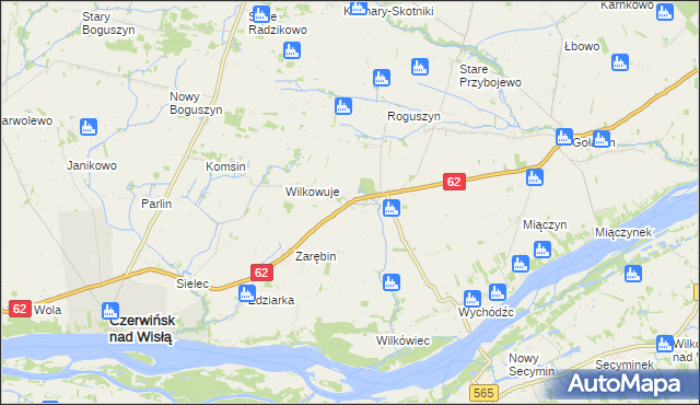 mapa Chociszewo gmina Czerwińsk nad Wisłą, Chociszewo gmina Czerwińsk nad Wisłą na mapie Targeo