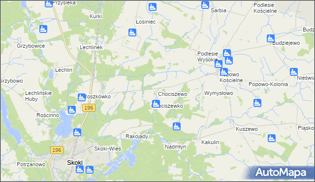 mapa Chociszewo gmina Skoki, Chociszewo gmina Skoki na mapie Targeo