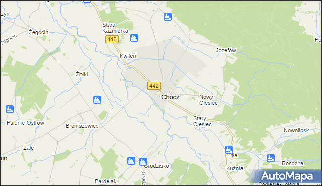 mapa Chocz, Chocz na mapie Targeo